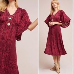 Anthro Akemi + Kin Isolde bell-sleeve Dress NWOT